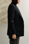 Blazer blu trama spigato