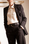 Blazer gessato grigio/marrone